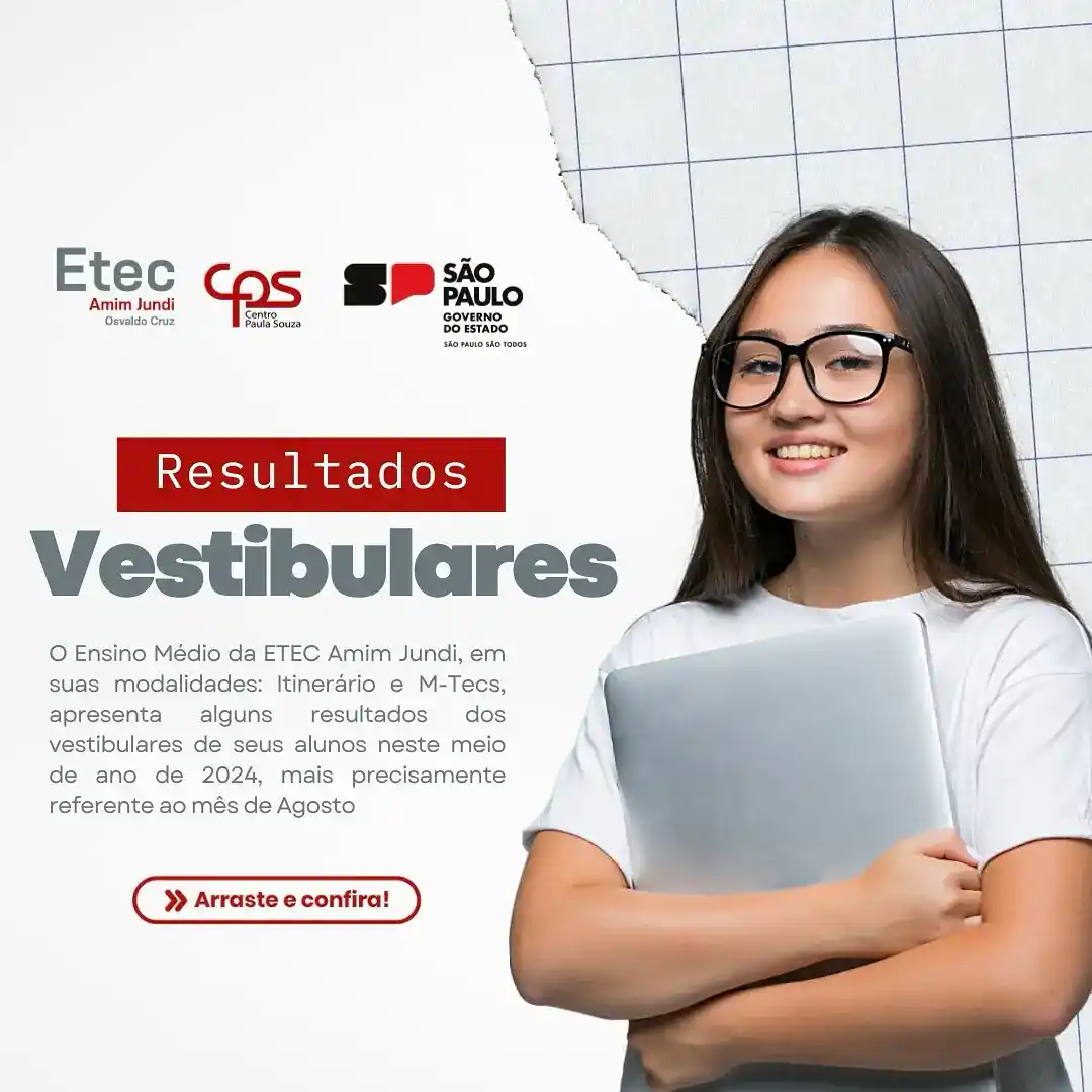 Capa da notícia Resultado de Vestibulares - 2º Semestre 2024 - Ensino Médio (Agosto)