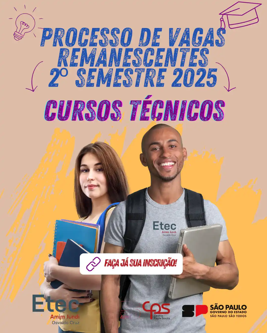 Capa da notícia PROCESSO DE VAGAS REMANESCENTES – 1º MÓDULO DO ENSINO TÉCNICO 2º SEM/2025